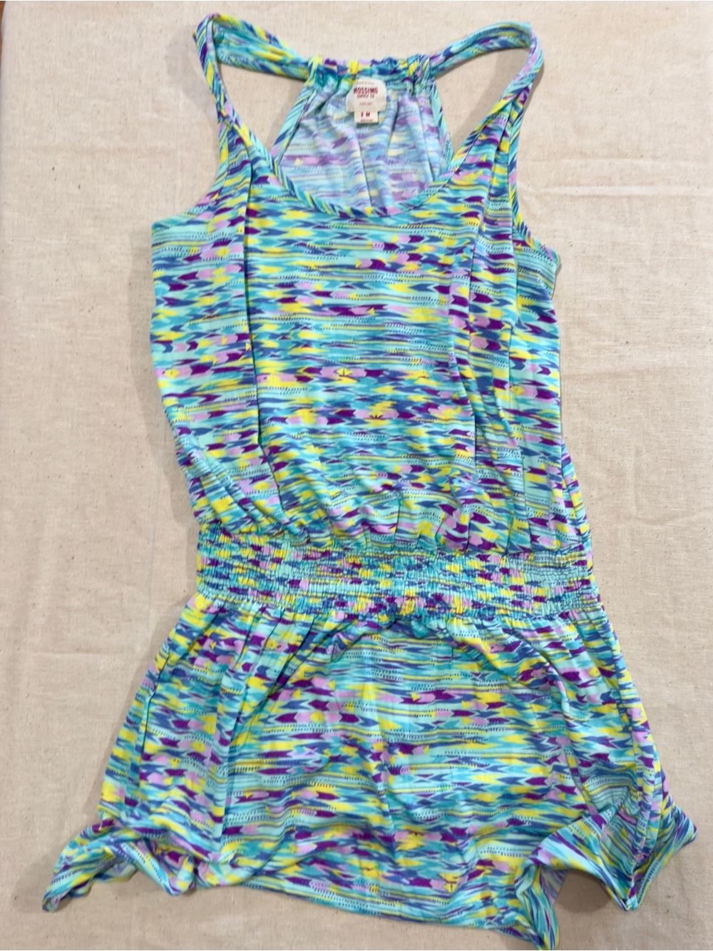 Mossimo Supply Co. Girls Aqua Yellow Purple Swim Romper